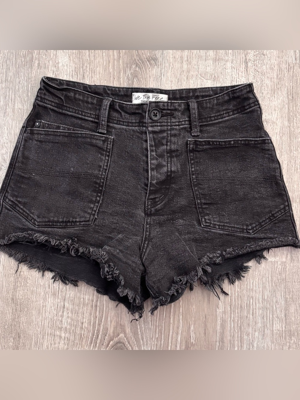 We The Free CRVY High Waisted Denim Cut Off Jean Shorts Size 27